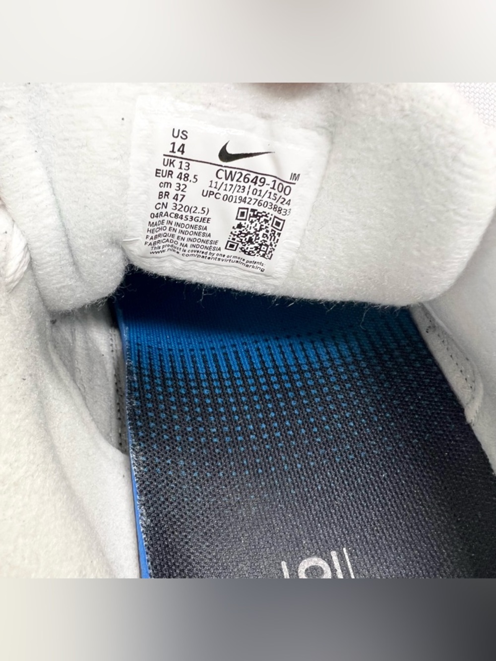 MEN'S NIKE AIR MAX LTD3 SNEAKERS in White Black Blue Size 14 - Picture 8 of 8